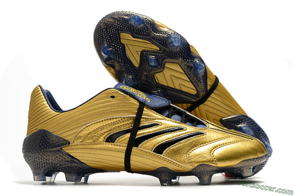 Adidas Predator Absolute 20 FG Low-Tops Soccer Cleats - Gold/Black/Blue 0