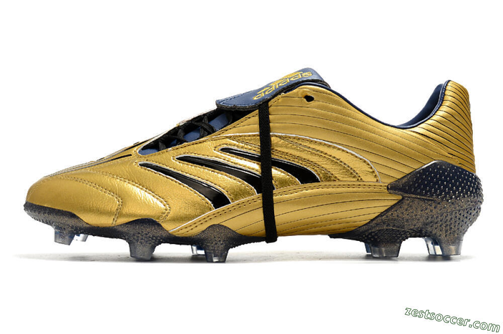 Adidas Predator Absolute 20 FG Low-Tops Soccer Cleats - Gold/Black/Blue 2