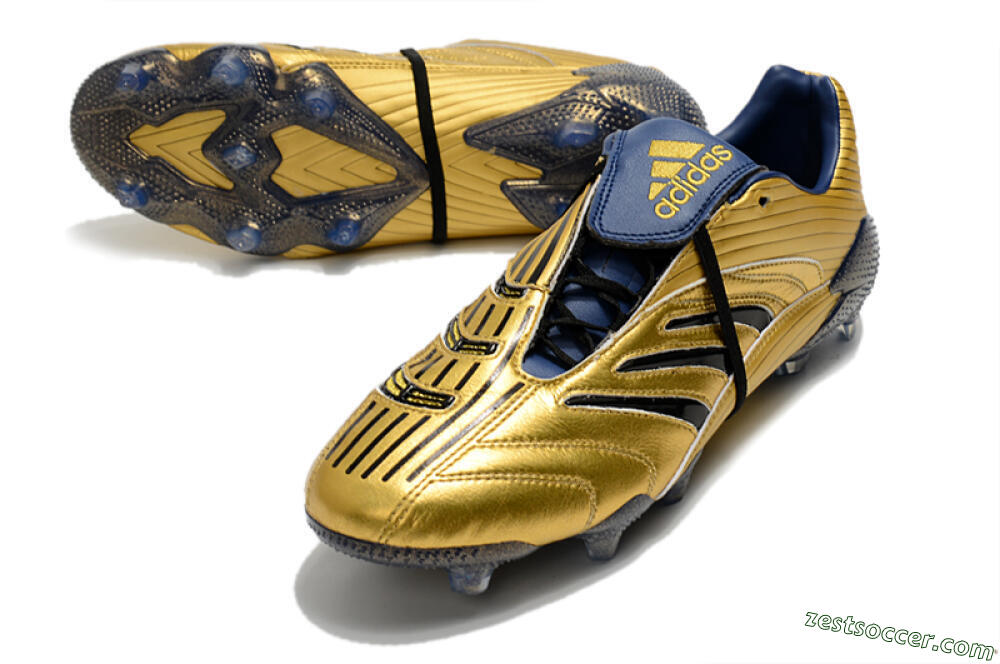 Adidas Predator Absolute 20 FG Low-Tops Soccer Cleats - Gold/Black/Blue 3