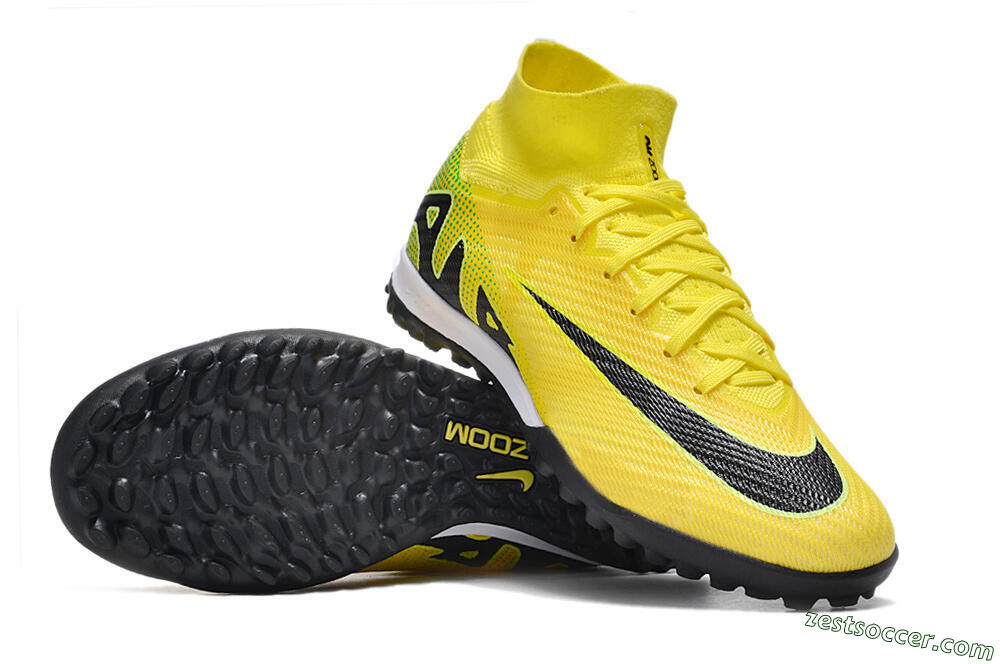Nike Air Zoom Mercurial Superfly 9 Elite TF High-Tops Soccer Shoes - Yellow/Black/White 1