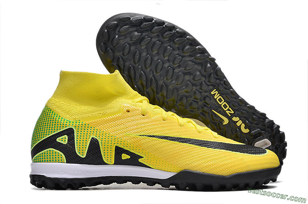 Nike Air Zoom Mercurial Superfly 9 Elite TF High-Tops Soccer Shoes - Yellow/Black/White 0