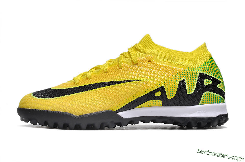 Nike Air Zoom Mercurial Vapor 15 Elite TF Low-Tops Soccer Cleats - Yellow/Black/White 2