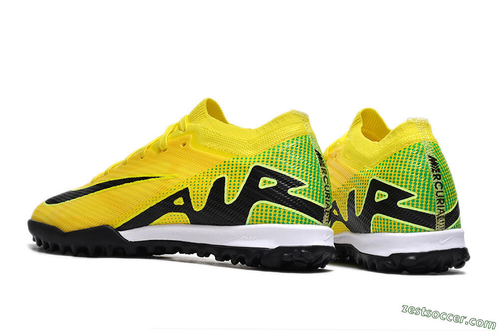 Nike Air Zoom Mercurial Vapor 15 Elite TF Low-Tops Soccer Cleats - Yellow/Black/White 4