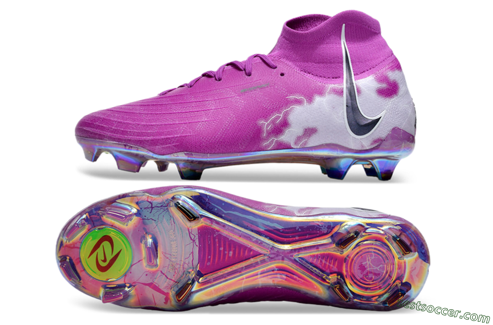 Nike Phantom Luna Elite SE NU FG High-Tops Soccer Cleats - Fuchsia Dream/Barely Grape 1