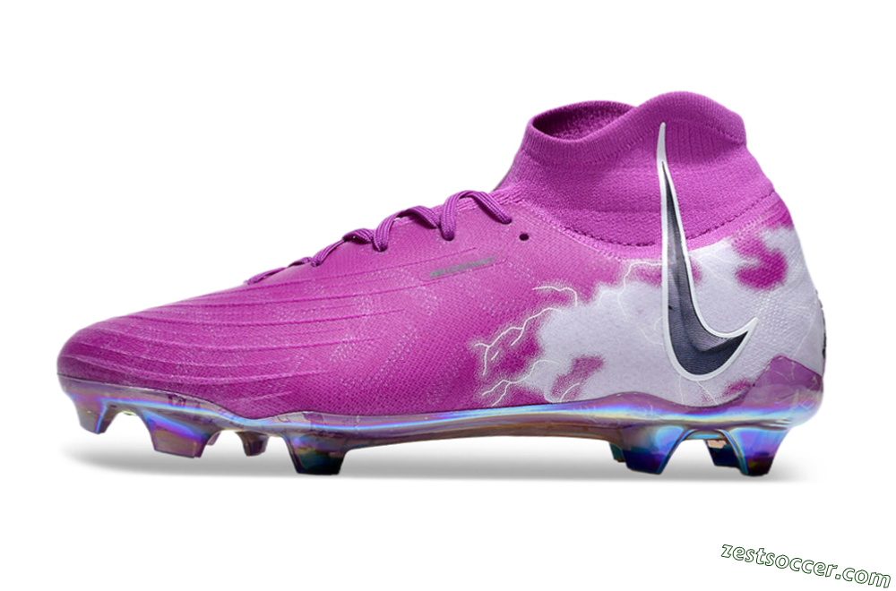 Nike Phantom Luna Elite SE NU FG High-Tops Soccer Cleats - Fuchsia Dream/Barely Grape 2
