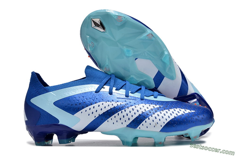 Adidas Predator Accuracy Paul Pogba.1 FG Low-Tops Soccer Cleats - Blue/White/Jade 0