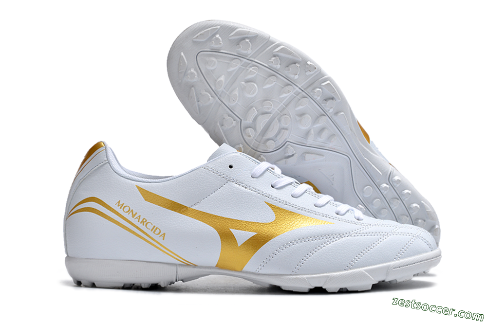 Mizuno Monarcida Neo Ckassic TF Low-Tops Soccer Shoes - White/Gold 0