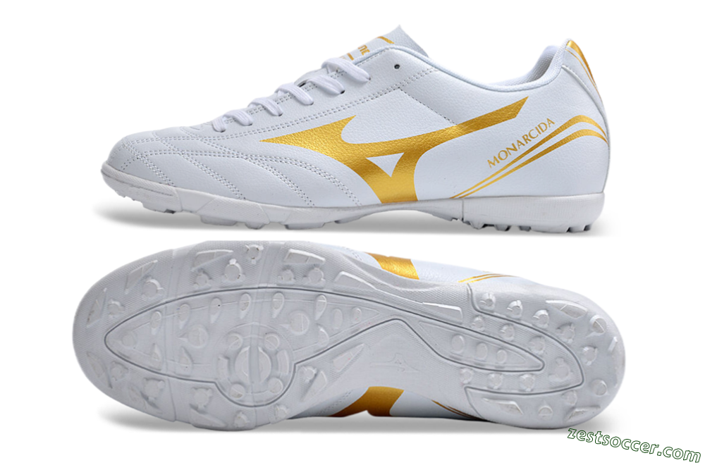 Mizuno Monarcida Neo Ckassic TF Low-Tops Soccer Shoes - White/Gold 1