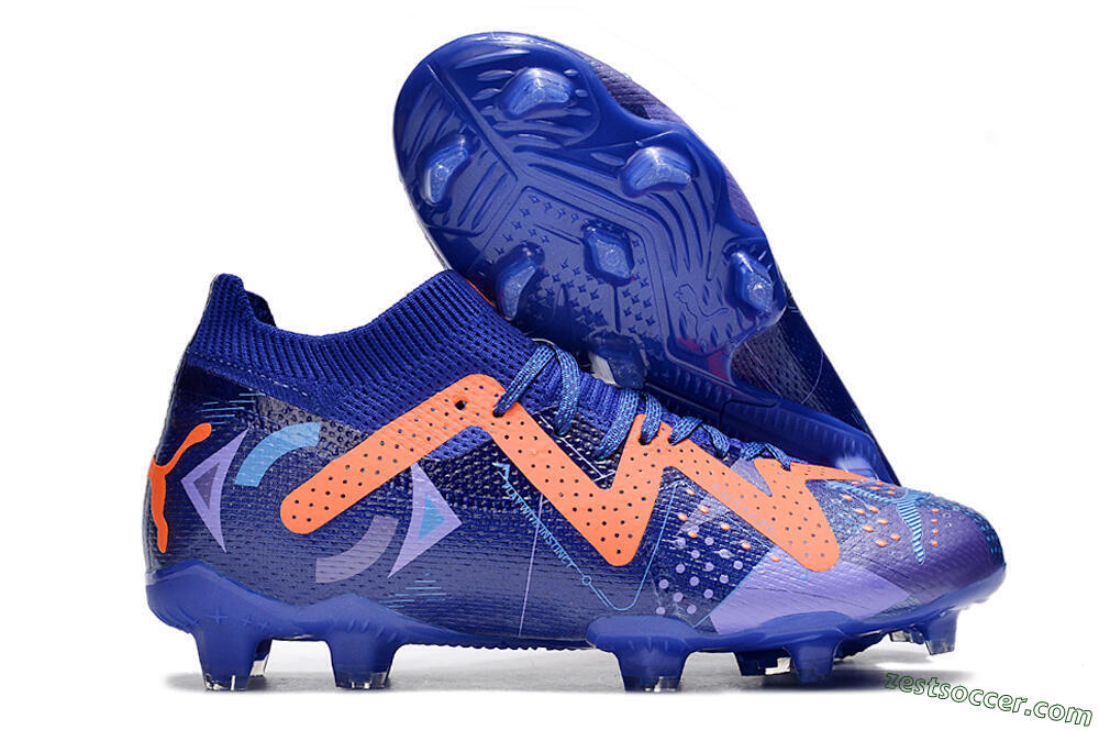 Puma Future Ultimate FG Low-Tops Soccer Cleats - Blue/Orange 0