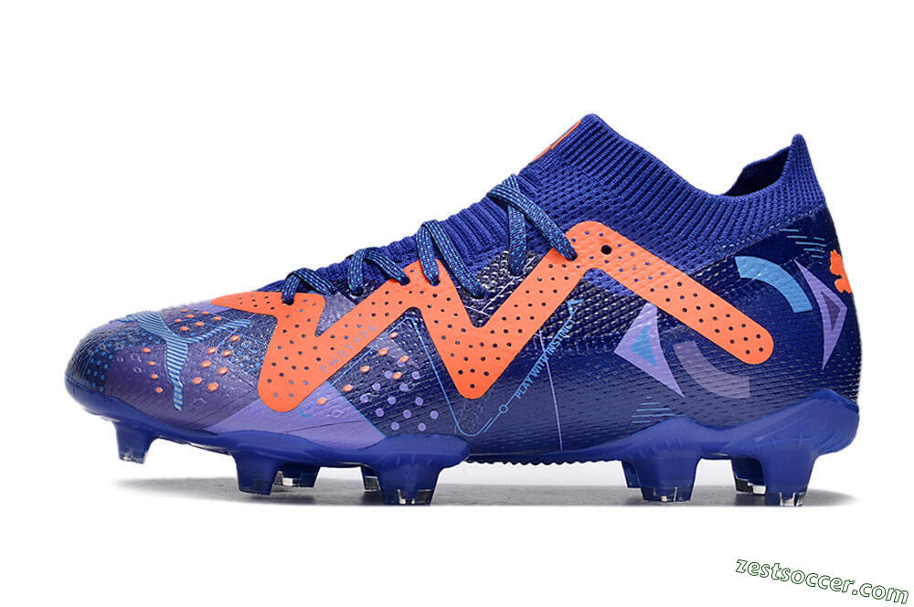 Puma Future Ultimate FG Low-Tops Soccer Cleats - Blue/Orange 2