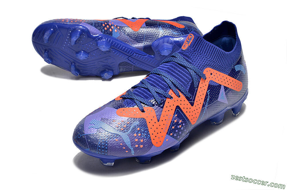 Puma Future Ultimate FG Low-Tops Soccer Cleats - Blue/Orange 3