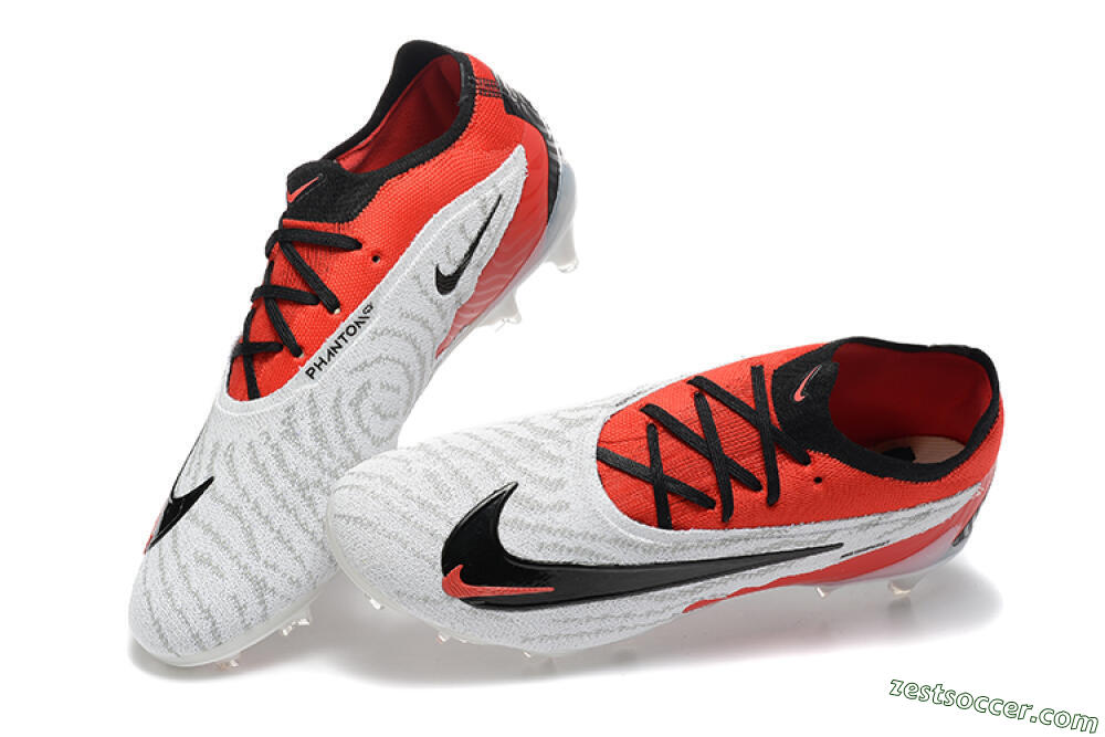 Nike Phantom GX Elite FG Low-Tops Soccer Cleats - White/Red/Black 5