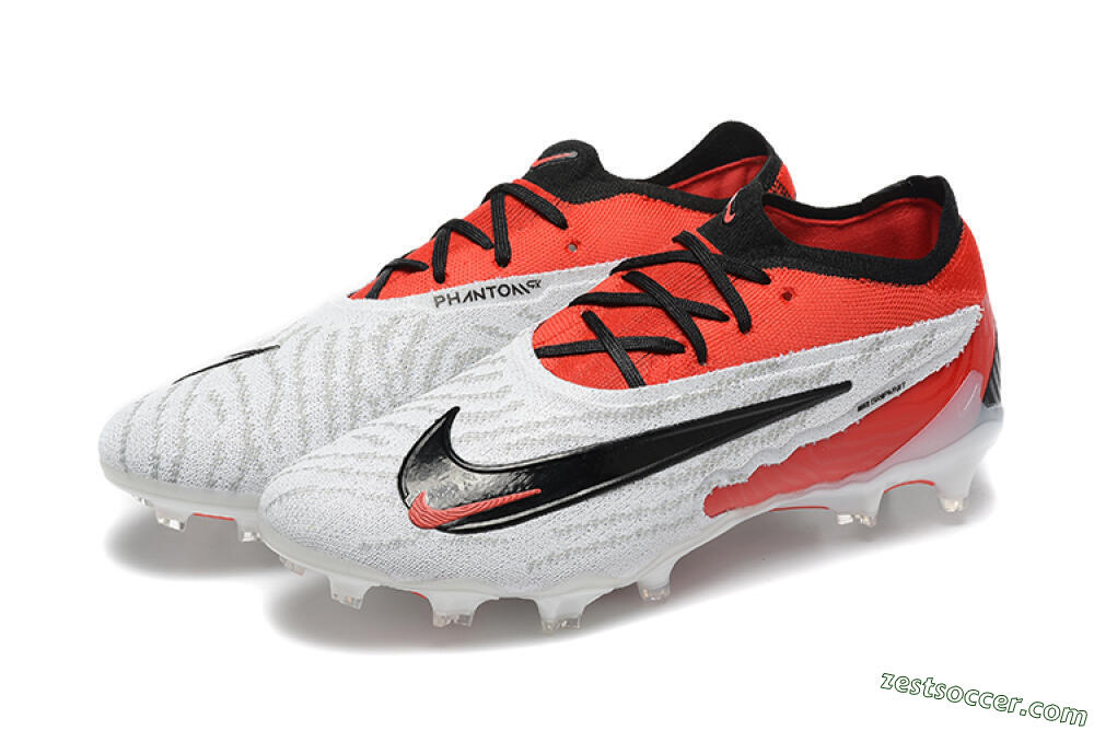 Nike Phantom GX Elite FG Low-Tops Soccer Cleats - White/Red/Black 9