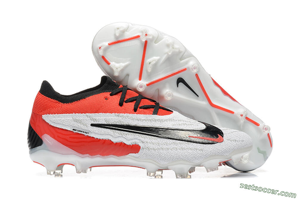 Nike Phantom GX Elite FG Low-Tops Soccer Cleats - White/Red/Black 0