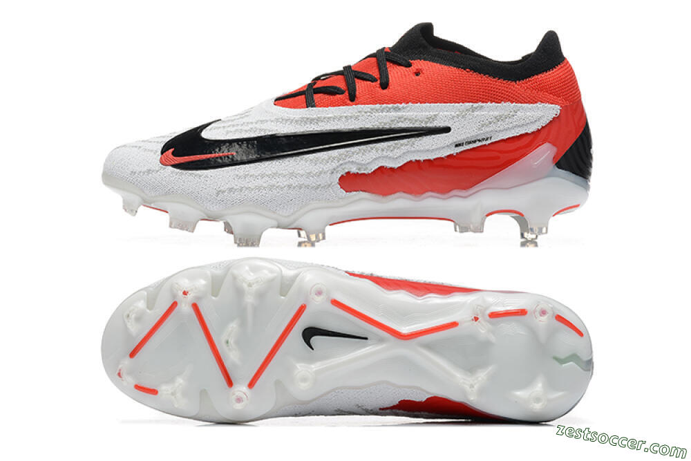 Nike Phantom GX Elite FG Low-Tops Soccer Cleats - White/Red/Black 1