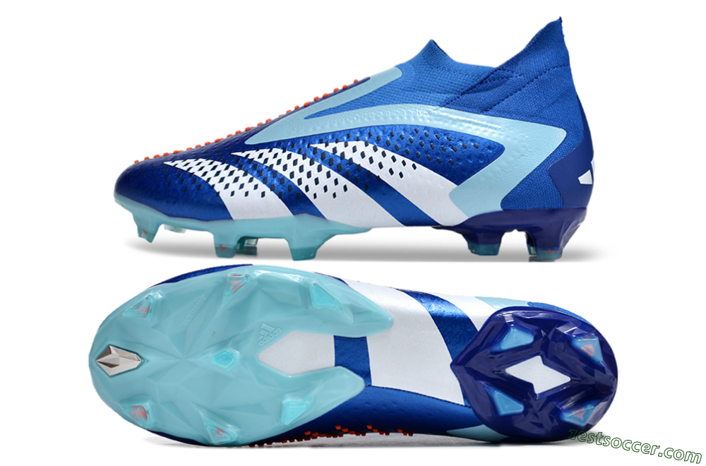 Adidas Predator Accuracy+ FG High-Tops Soccer Cleats - Blue/White/Orange 1