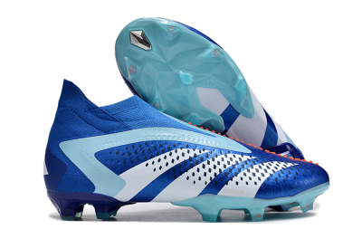 Adidas Predator Accuracy+ FG High-Tops Soccer Cleats - Blue/White/Orange