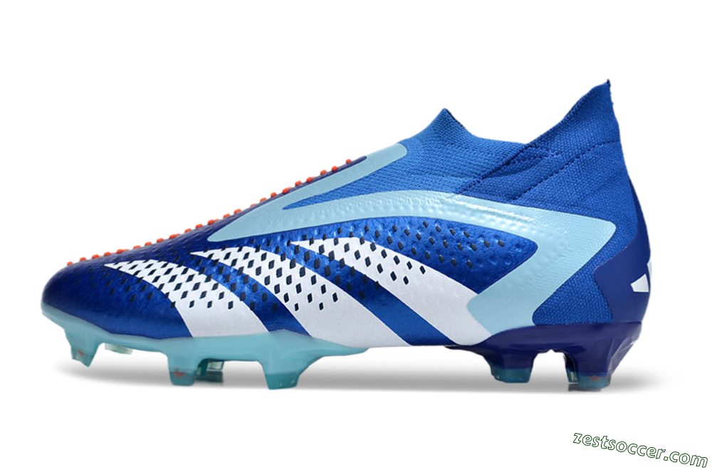 Adidas Predator Accuracy+ FG High-Tops Soccer Cleats - Blue/White/Orange 2