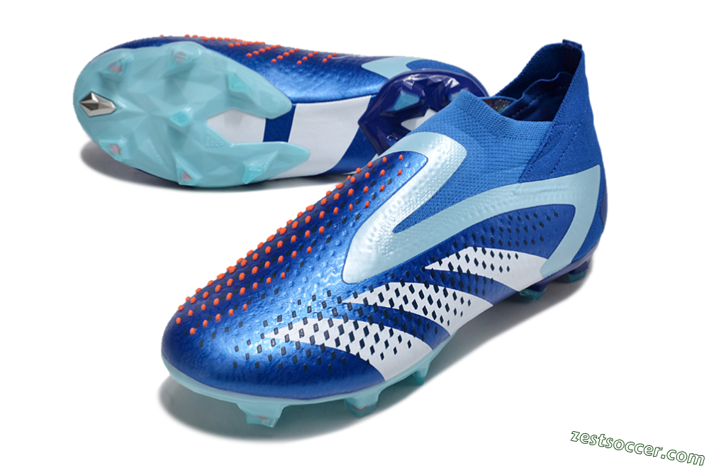 Adidas Predator Accuracy+ FG High-Tops Soccer Cleats - Blue/White/Orange 3