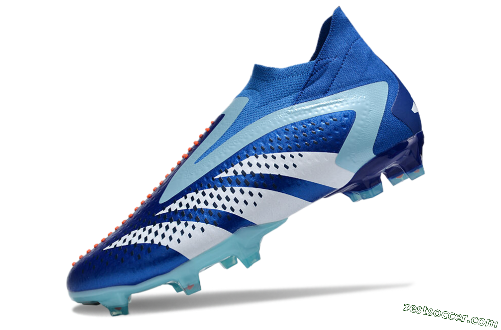 Adidas Predator Accuracy+ FG High-Tops Soccer Cleats - Blue/White/Orange 5