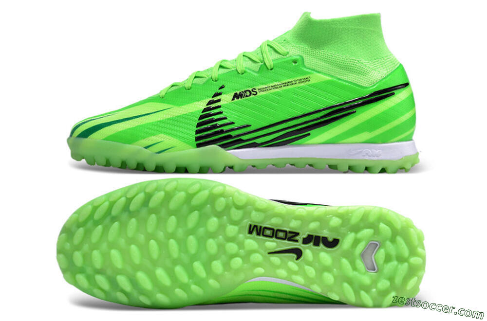 Nike Air Zoom Mercurial Superfly 9 Elite TF High-Tops Soccer Shoes - Green/Black/Whtie 1