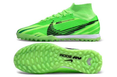 Nike Air Zoom Mercurial Superfly 9 Elite TF High-Tops Soccer Shoes - Green/Black/Whtie