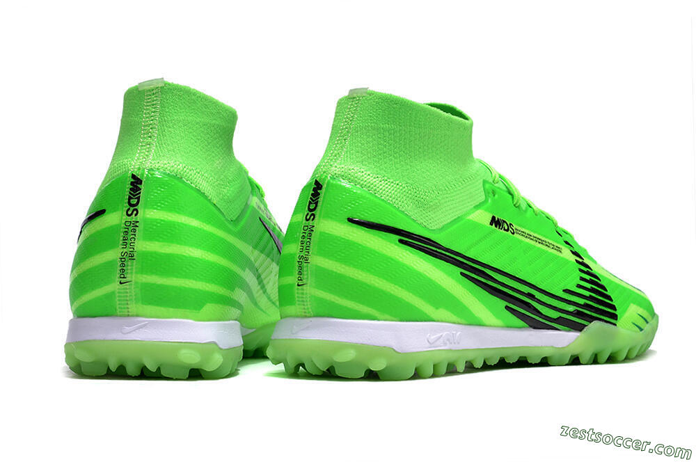Nike Air Zoom Mercurial Superfly 9 Elite TF High-Tops Soccer Shoes - Green/Black/Whtie 6