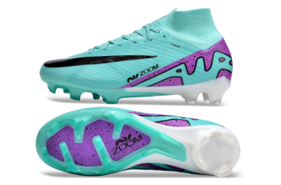 Nike Air Zoom Mercurial Superfly 9 Elite FG High-Tops Soccer Cleats - Blue/Black/Purple