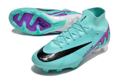 Nike Air Zoom Mercurial Superfly 9 Elite FG High-Tops Soccer Cleats - Blue/Black/Purple
