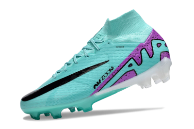 Nike Air Zoom Mercurial Superfly 9 Elite FG High-Tops Soccer Cleats - Blue/Black/Purple