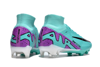 Nike Air Zoom Mercurial Superfly 9 Elite FG High-Tops Soccer Cleats - Blue/Black/Purple
