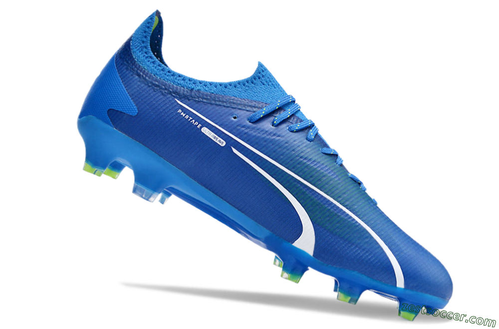 Puma Ultra Ultimate FG Low-Tops Soccer Cleats - Blue/White/Yellow 4