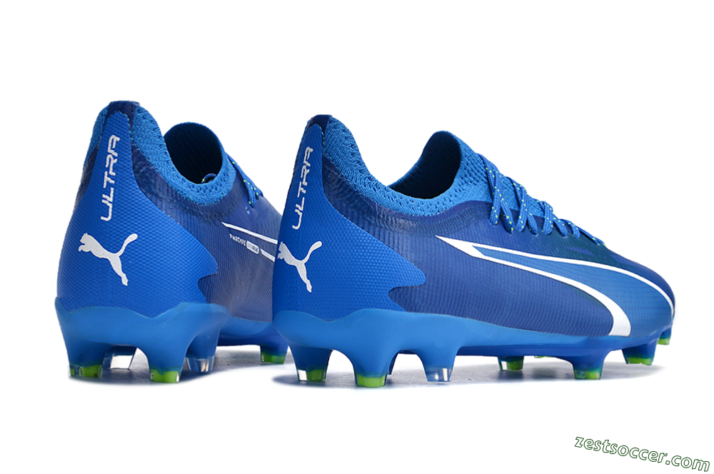 Puma Ultra Ultimate FG Low-Tops Soccer Cleats - Blue/White/Yellow 6