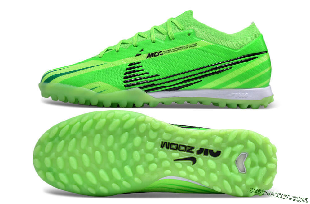 Nike Air Zoom Mercurial Vapor 15 Elite TF Low-Tops Soccer Shoes - Green/Black/Whtie 1