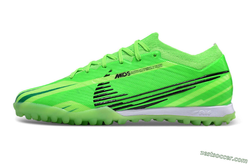 Nike Air Zoom Mercurial Vapor 15 Elite TF Low-Tops Soccer Shoes - Green/Black/Whtie 2