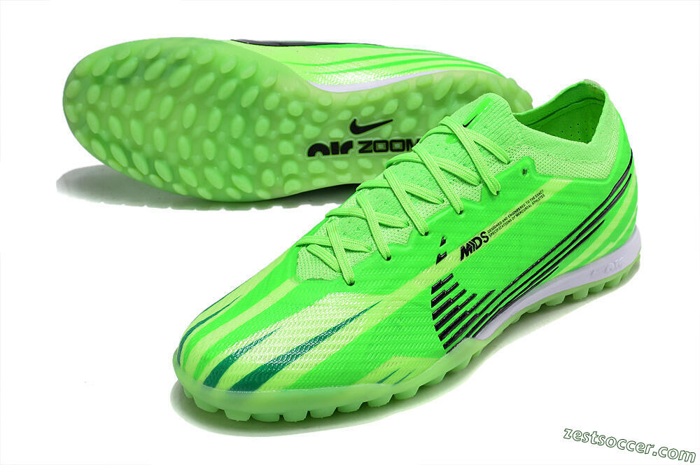 Nike Air Zoom Mercurial Vapor 15 Elite TF Low-Tops Soccer Shoes - Green/Black/Whtie 3