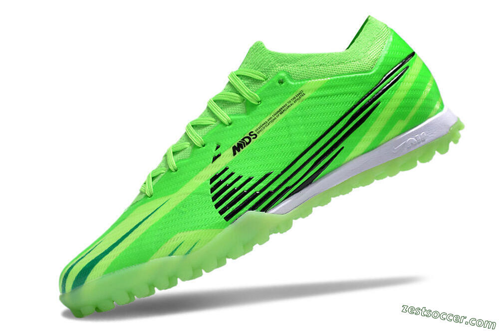 Nike Air Zoom Mercurial Vapor 15 Elite TF Low-Tops Soccer Shoes - Green/Black/Whtie 5