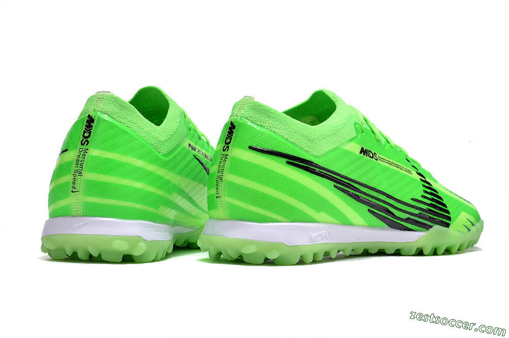Nike Air Zoom Mercurial Vapor 15 Elite TF Low-Tops Soccer Shoes - Green/Black/Whtie 6