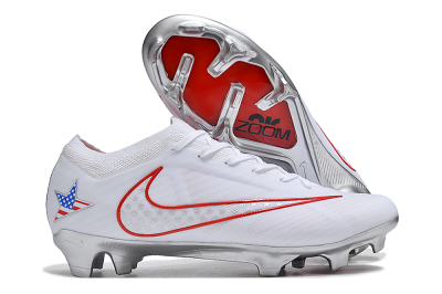 Nike Air Zoom Mercurial Vapor 15 Elite FG Low-Tops Soccer Cleats - White/Red/Silver
