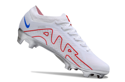 Nike Air Zoom Mercurial Vapor 15 Elite FG Low-Tops Soccer Cleats - White/Red/Silver