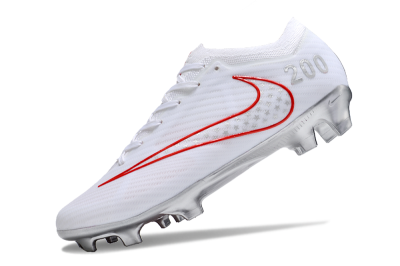 Nike Air Zoom Mercurial Vapor 15 Elite FG Low-Tops Soccer Cleats - White/Red/Silver