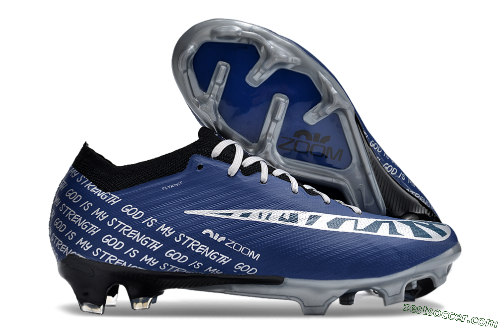 Nike Air Zoom Mercurial Vapor 15 Elite FG Low-Tops Soccer Cleats - Blue/Black/Silver 0