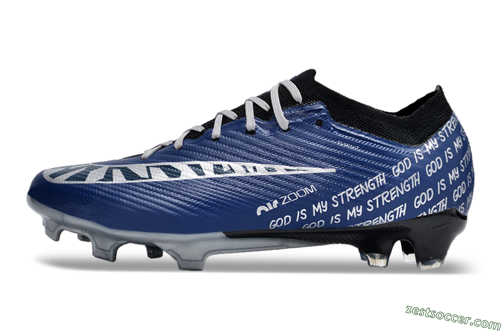 Nike Air Zoom Mercurial Vapor 15 Elite FG Low-Tops Soccer Cleats - Blue/Black/Silver 2