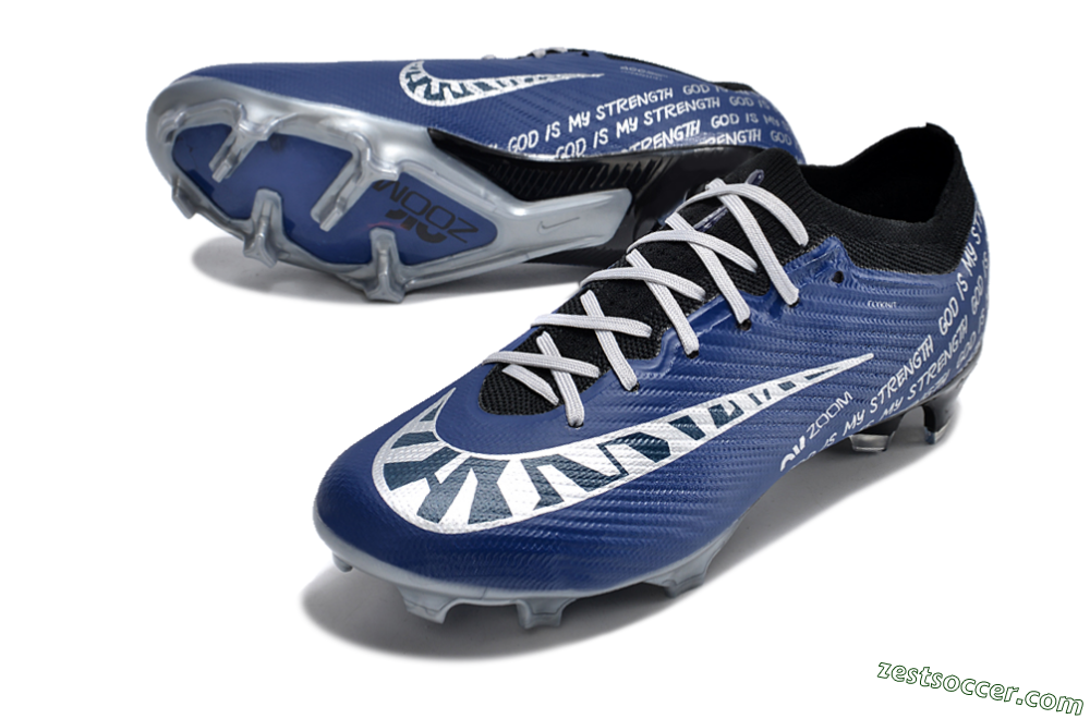 Nike Air Zoom Mercurial Vapor 15 Elite FG Low-Tops Soccer Cleats - Blue/Black/Silver 3