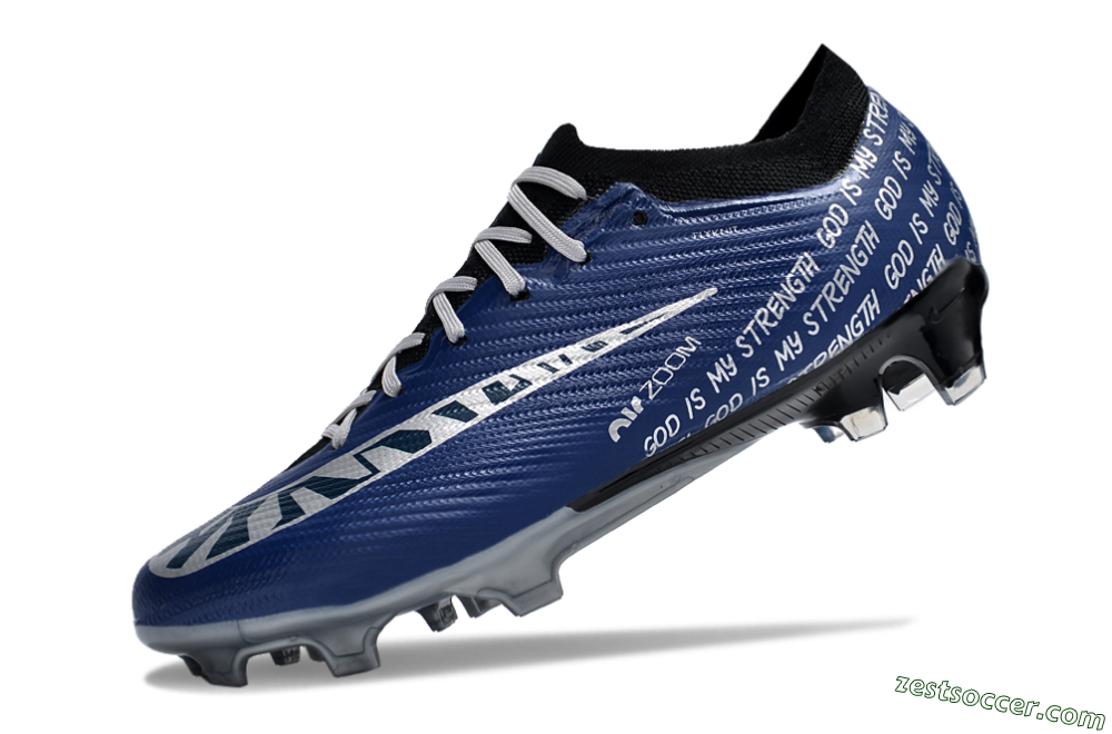 Nike Air Zoom Mercurial Vapor 15 Elite FG Low-Tops Soccer Cleats - Blue/Black/Silver 5