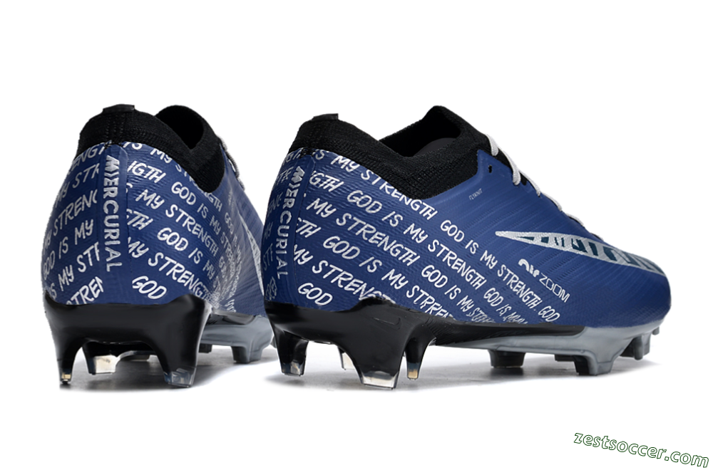 Nike Air Zoom Mercurial Vapor 15 Elite FG Low-Tops Soccer Cleats - Blue/Black/Silver 6