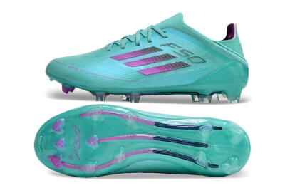 Adidas F50 Adizero FG Low-Tops Soccer Cleats - Jade/Purple/Blue