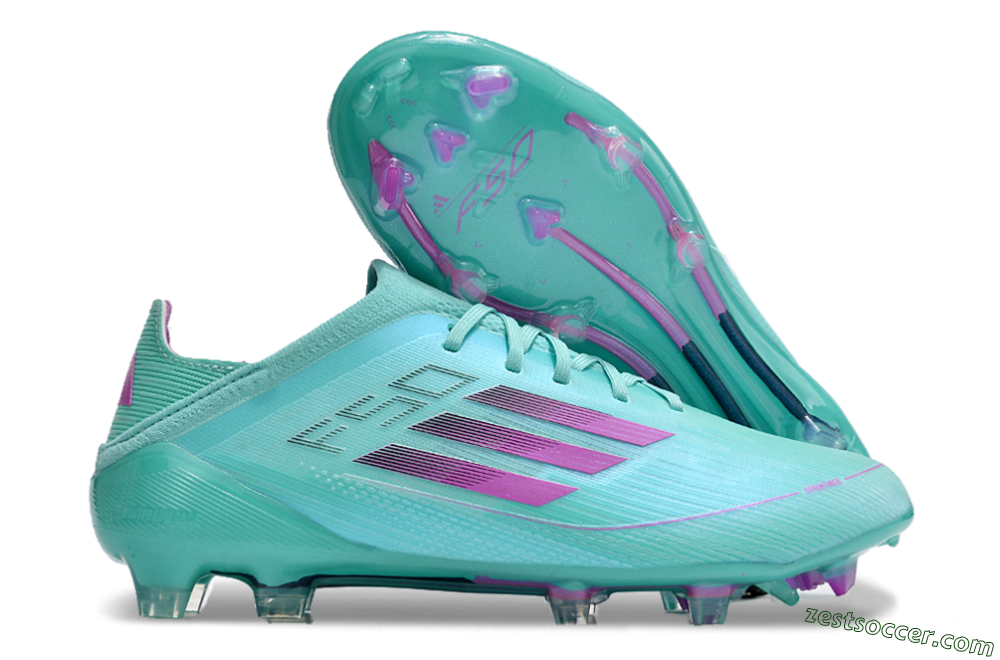 Adidas F50 Adizero FG Low-Tops Soccer Cleats - Jade/Purple/Blue 0