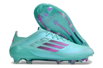 Adidas F50 Adizero FG Low-Tops Soccer Cleats - Jade/Purple/Blue