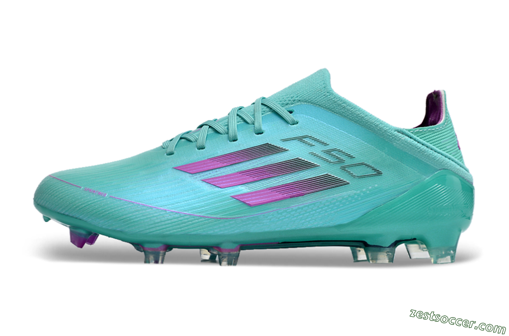 Adidas F50 Adizero FG Low-Tops Soccer Cleats - Jade/Purple/Blue 2